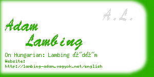 adam lambing business card